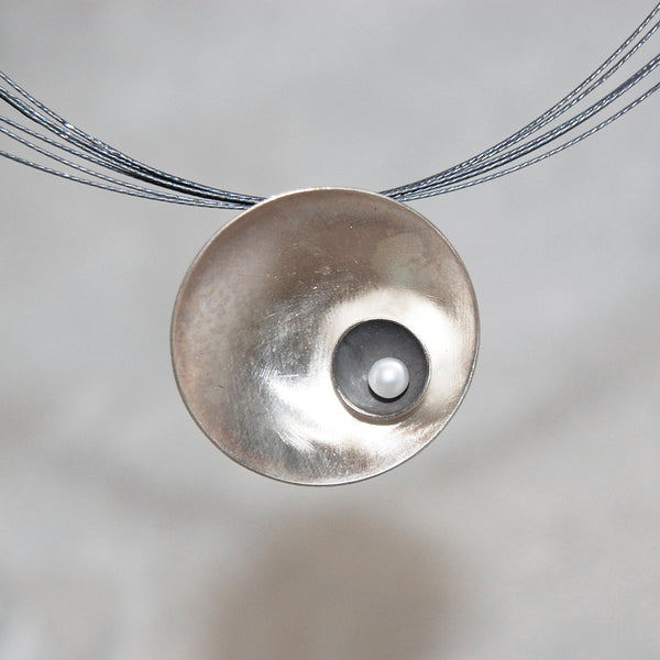 Double Satellite Pendant with Pearl