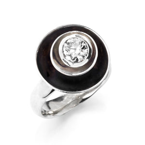 Concentric Satellite Cocktail Ring with Diamond