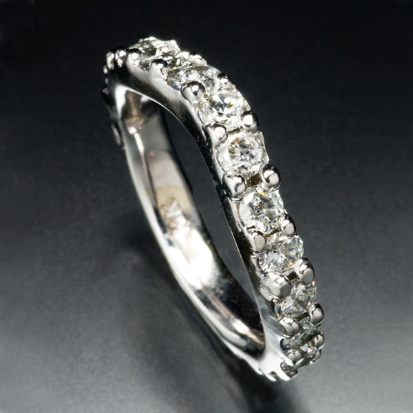 Floating Diamond Engagement and Wedding Ring Set