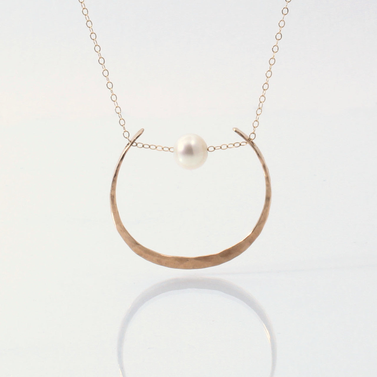 14k Gold Luna Pendant with Pearl