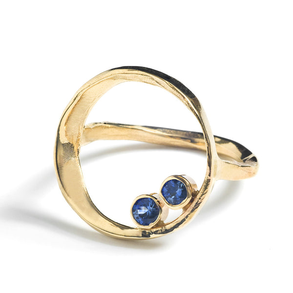 14k Gold Solstice Ring with Sapphires