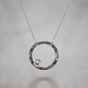 Suspended Comet Necklace with Stone