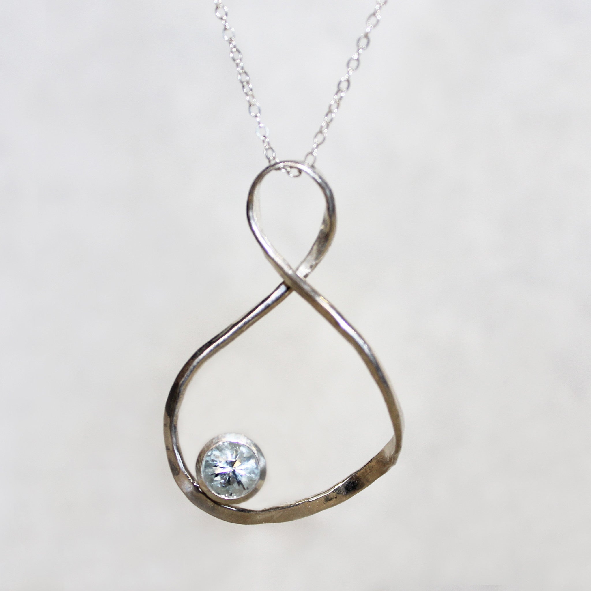 Greenberg's 10k white gold 1/10ctw two-stone infinity necklace 381-62131 -  Greenberg's Jewelers