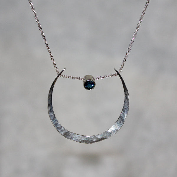 Luna Pendant with Faceted Stone
