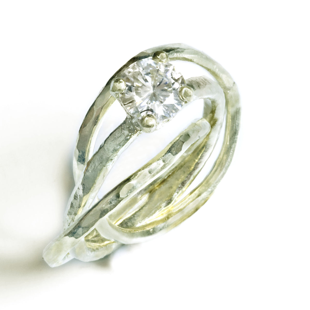 Interconnected Solitaire Engagement Ring – Rebecca Zemans | Custom Handmade