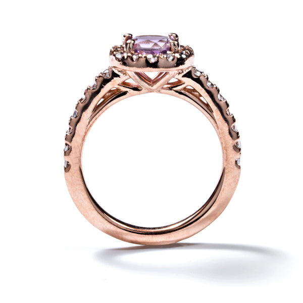 Lotus Halo Engagement Ring