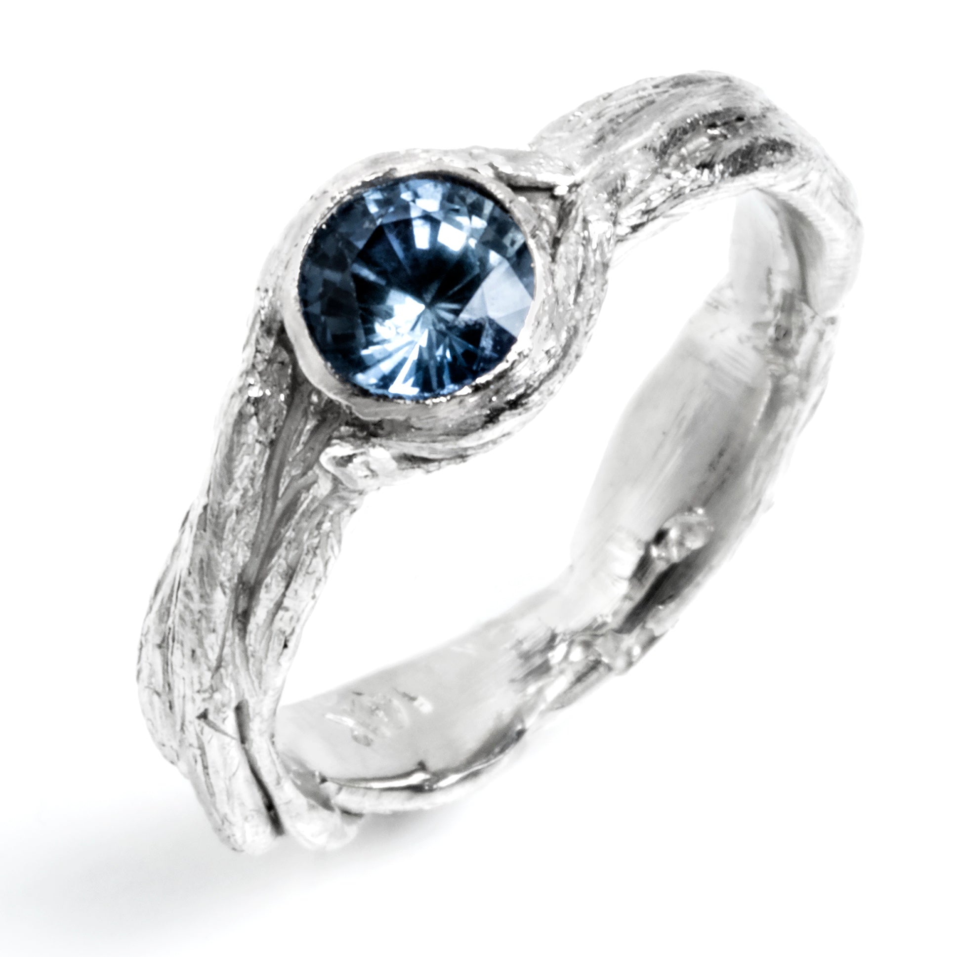 Nesting Engagement Ring with Sapphire