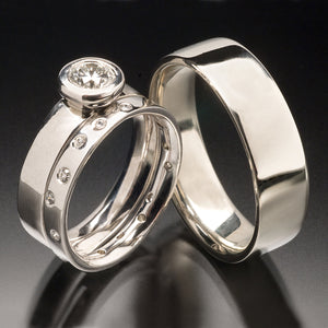 Flat Comfort-fit Bezel Wedding & Engagement Ring