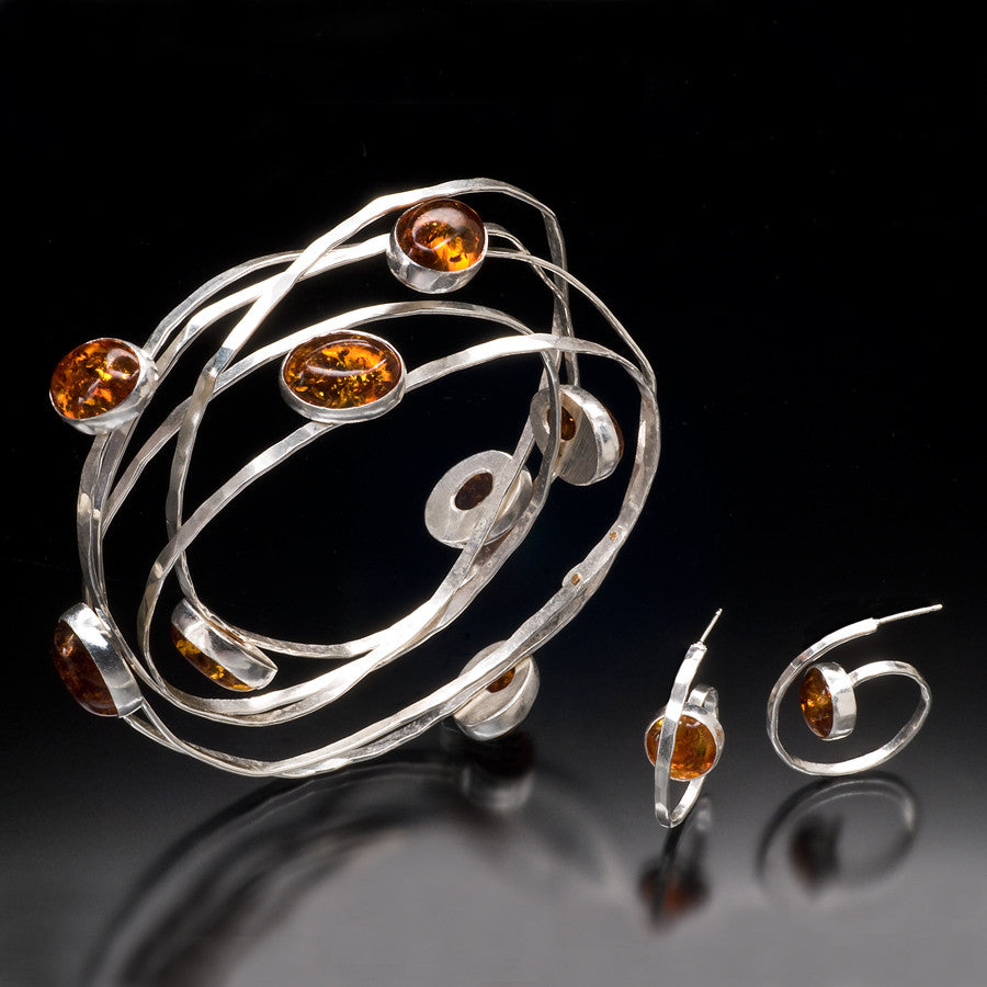 Amber Solar System Bangle and Earrings